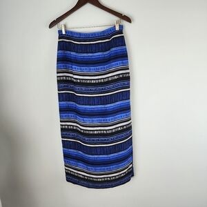 Josephine Chaus Women's Lined Aztec Print Midi Skirt Size 8 Petite